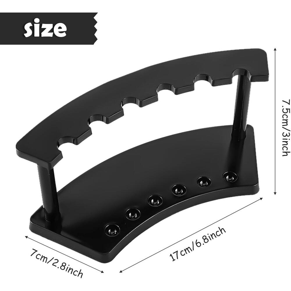 2 Pieces Plastic Pen Holder Stand Display Rack 6-Slot (Black) - Picture 4 of 6